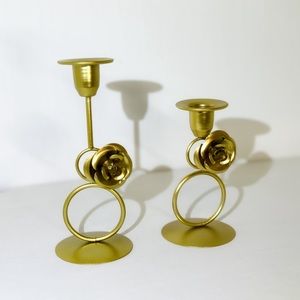 Brend new 2pcs/set small Candle Holder, rose flower iron candlestick